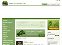Strona internetowa z Drawieński Park Narodowy
