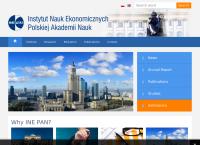 Strona internetowa z Instytut Nauk Ekonomicznych PAN