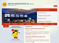Strona internetowa z Metro Warszawskie. Sp. Z O.o.
