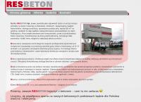 Strona internetowa z Resbeton. Sp. Z O.o.