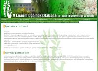 Strona internetowa z V Liceum Ogólnokształcące