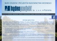 Strona internetowa z Hydroprojekt. Sp. Z O.o. Biuro Studiów i Projektów Budownictwa Wodnego
