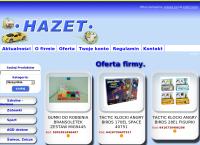 Strona internetowa z HURTOWNIA ZABAWEK, ARTYKUŁÓW SZKOLNYCH I ARTYKUŁÓW BIUROWYCH HAZET