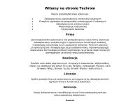 Strona internetowa z Techrom. Przedsiębiorstwo Usług Specjalistycznych