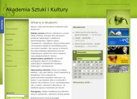 Strona internetowa z Akademia Sztuki i Kultury