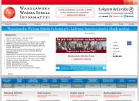 Strona internetowa z Warszawska Wyższa Szkoła Informatyki