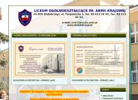 Strona internetowa z Liceum Ogólnokształcące Im. Armii Krajowej