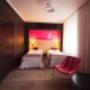 Comfort room with two single beds