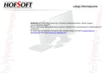 Strona internetowa z Hofsoft. Usługi informatyczne