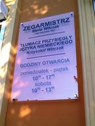Witczak Maria, zegarmistrz