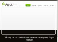 Strona internetowa z Agrol. S.j. Hurtownia Owocowo - Warzywna. Zając S.