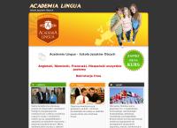 Strona internetowa z Academia Lingua Sc. Szkoła Języków Obcych