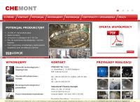 Strona internetowa z Chemont Sp. z o.o.Produkcja i montaż aparatury przemysłowej