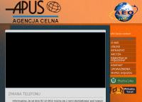 Strona internetowa z Apus. Agencja Celna