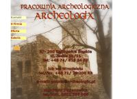 Strona internetowa z Archeologix. Pracownia Archeologiczna. Stojanowicz P.