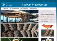 Strona internetowa z Muzeum Przyrodnicze Im. Prof. W. Rydzewskiego Uniwersytetu Warszawskiego