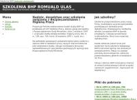 Ulas Romuald. Szkolenia BHP