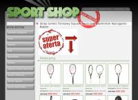Strona internetowa z Sport Shop. Sklep tenisowy, squash
