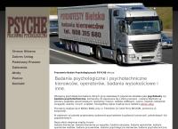 Strona internetowa z Psyche Bielsko - Biała Badania Psychotechniczne i Psychologiczne Kierowców Bielsko-Biała