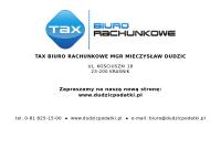 Strona internetowa z Tax Biuro Rachunkowe Mieczysław Dudzic