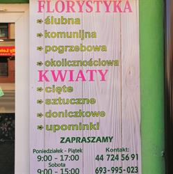 Sowik Elżbieta. Kwiaciarnia