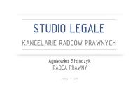 Stańczyk Agnieszka. Kancelaria Radcy Prawnego