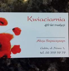 Szymczyszyn Alicja. Kwiaciarnia