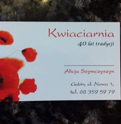 Szymczyszyn Alicja. Kwiaciarnia