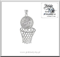 Srebrny wisiorek piłka do koszykówki kosz basketball koszykówka Srebro 925