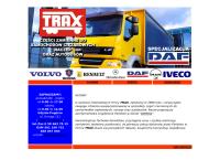 Strona internetowa z Trax. Sprzedaż Części Do Samochodów Ciężarowych