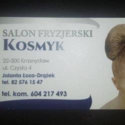 Kosmyk. Salon fryzjerski. Łoza J.