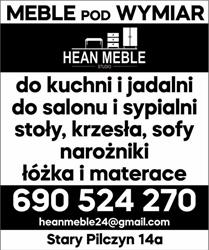 HEAN - Meble do kuchni, jadalni, sypialni i pokoju