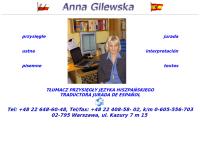 Gilewska Anna. Tłumacz przysięgły jęz. hiszpańskiego