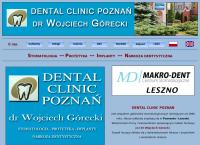 Strona internetowa z Dental Clinic Poznań. Górecki W., Lek. Med., Lek. Dent., Anestezjolog