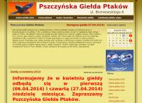 Strona internetowa z Pszczyńska Giełda Ptaków