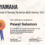 Certyfikat Serwisu Yamaha