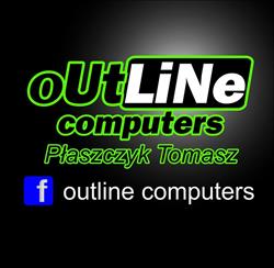 Outline Computers. Sprzęt Komputerowy, Reklama, Pieczątki