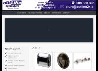 Strona internetowa z Outline Computers. Sprzęt Komputerowy, Reklama, Pieczątki