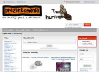 Strona internetowa z Prezentomania - Hurtownia Upominków  - Śmieszne Prezenty, Anioły i Wiele Prezentów