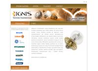 Strona internetowa z IGNIS Technika Oświetleniowa