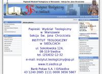 Instytut Teologiczny W Siedlcach Filia Papieskiego Wydziału Teologicznego