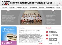 Strona internetowa z Instytut Hematologii i Transfuzjologii