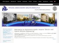 Strona internetowa z Politechnika Warszawska Wydział Samochodów i Maszyn Roboczych