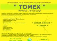 Strona internetowa z Tomex Jakubczyk Tomasz