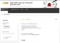 Strona internetowa z Geo-Cert Krzysztof Kaźmierczak Usługi Geodezyjne i Certyfikaty Energetyczne