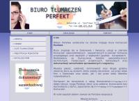Strona internetowa z Biuro Tłumaczeń - Perfekt Goleniów