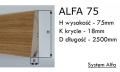 cokół ALFA 75 wysokość 75 mm 18 mm dł 250 mm