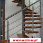 schody kręcone z balustradą nierdzewną