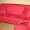 Sofa + fotel czerwona alkantara