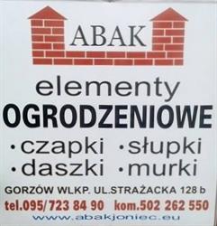 ABAK Ogrodzenia Gorzów. Panele, słupki, murki, czapki, daszki.